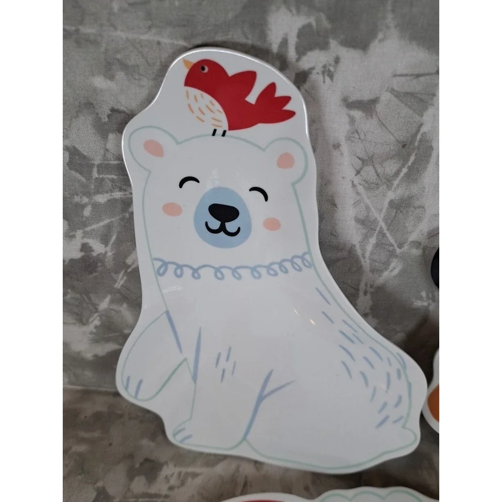 Target Wondershop Santa, Reindeer, Polar Bear Melamine Plates Set of 3